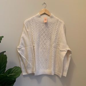 Loft NWT Ivory Sweater with cable knit details
